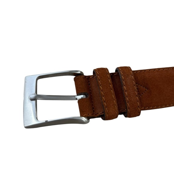 Leyva Brown Suede Leather Belt - Hand Made in Spain - Men’s Size 38 - 40 - Picture 7 of 8